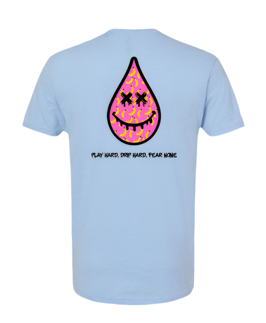 Strawberry Banana Drip Head Tee- Blue