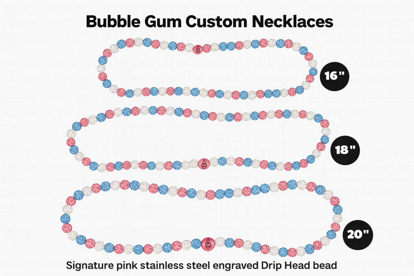 Drip League “Bubble Gum” Custom Necklace