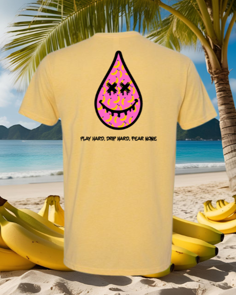 Strawberry Banana Drip Head Tee- Banana Cream