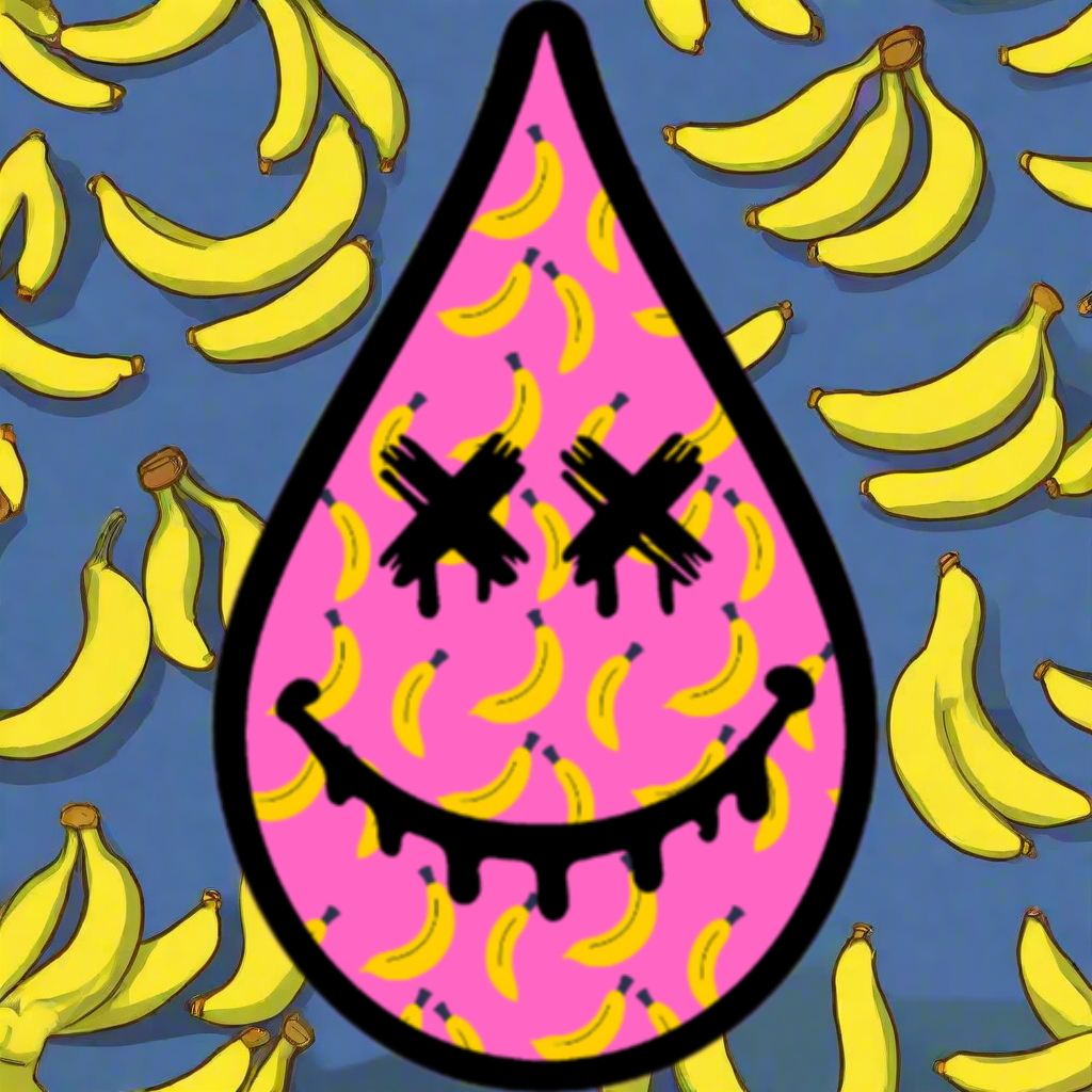 Strawberry Banana Drip Head Tee- Blue