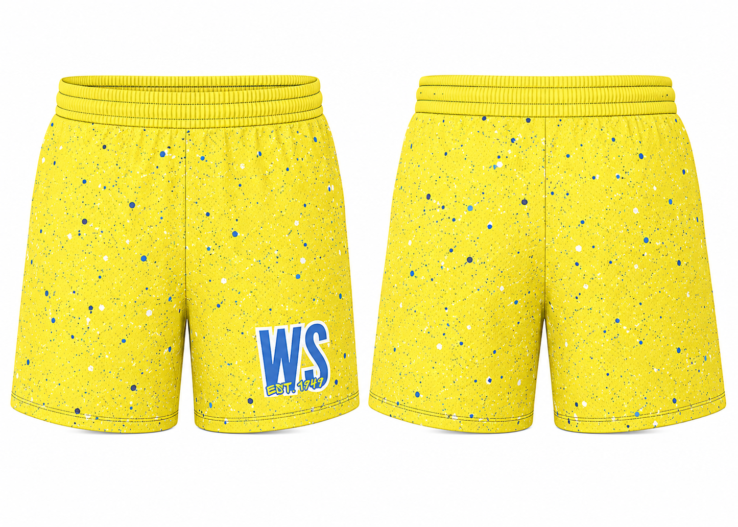 West Side x Drip league Splatter Shorts- Yellow
