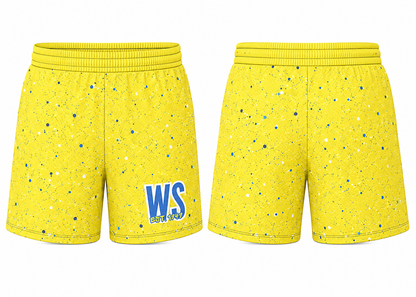 West Side x Drip league Splatter Shorts- Yellow