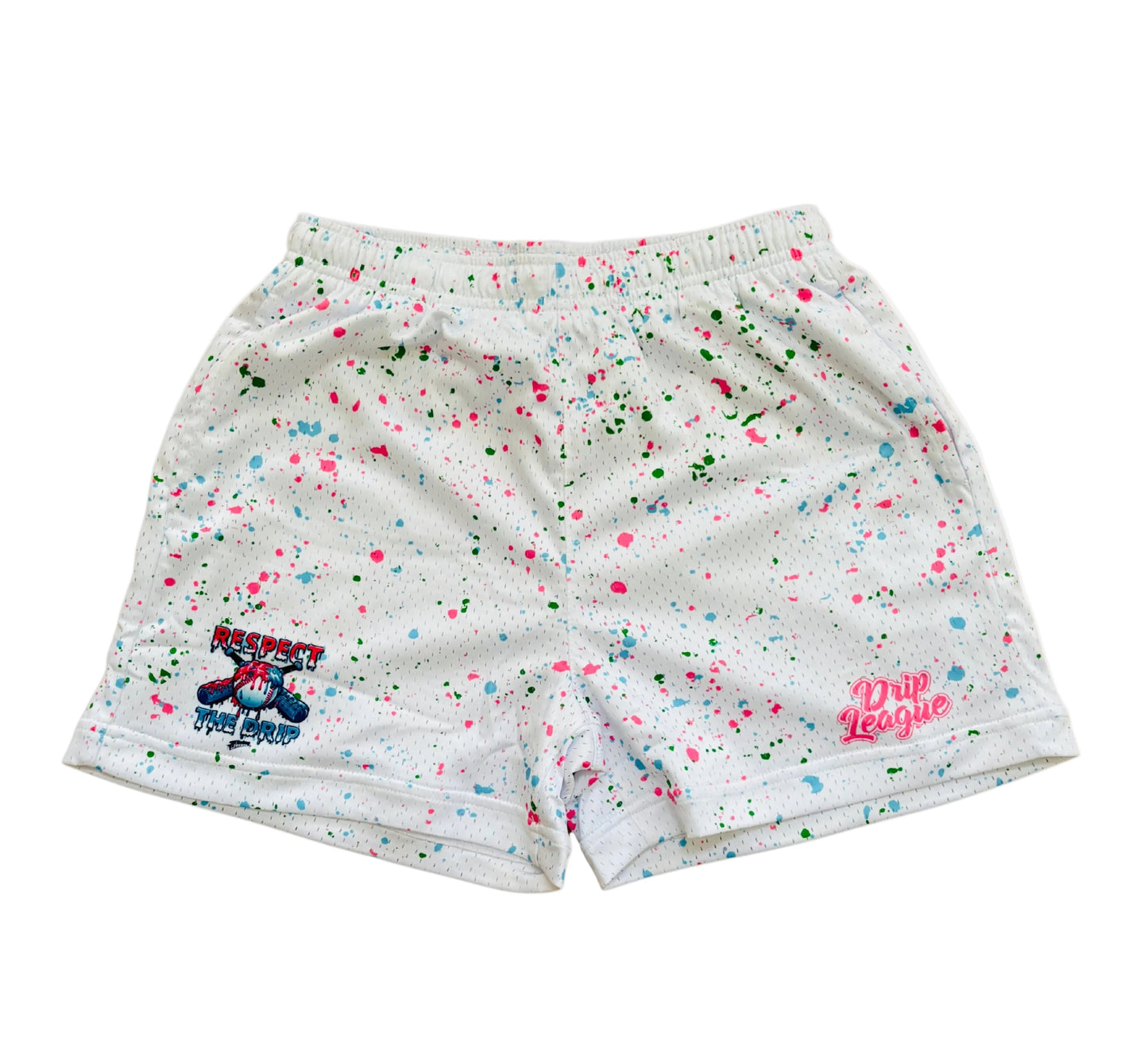 Respect The Drip! Performance Shorts- White