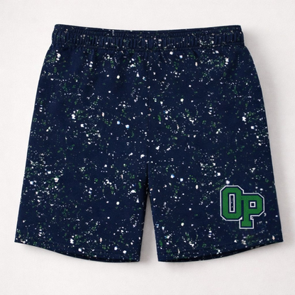 OP x Drip League Splatter Shorts- Blue (Pre-Order)