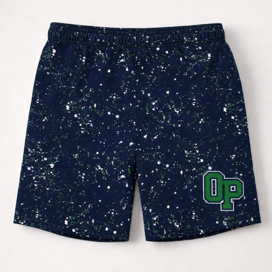 OP x Drip League Splatter Shorts- Blue (Pre-Order)