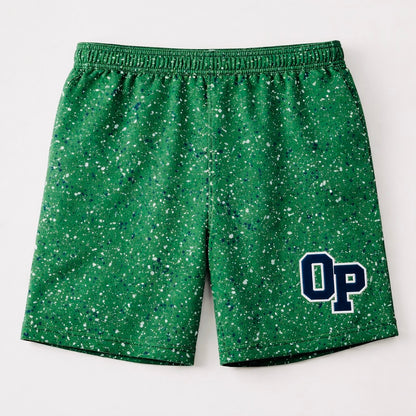 OP x Drip League Splatter Shorts- Green (Pre-Order)