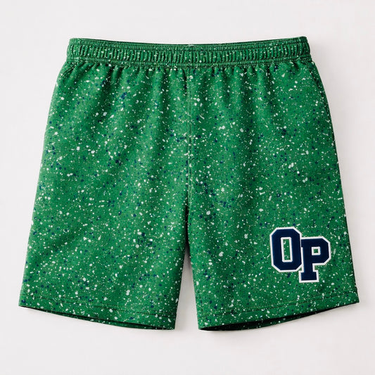 OP x Drip League Splatter Shorts- Green (Pre-Order)