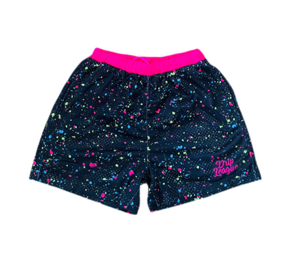 Neon Chaos Galaxy Shorts- Black