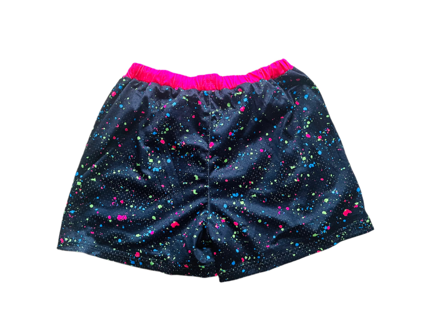 Neon Chaos Galaxy Shorts- Black