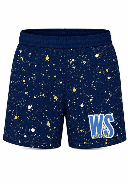 West Side x Drip league Splatter Shorts- Navy