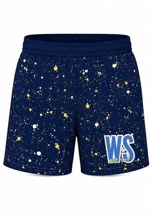West Side x Drip league Splatter Shorts- Navy