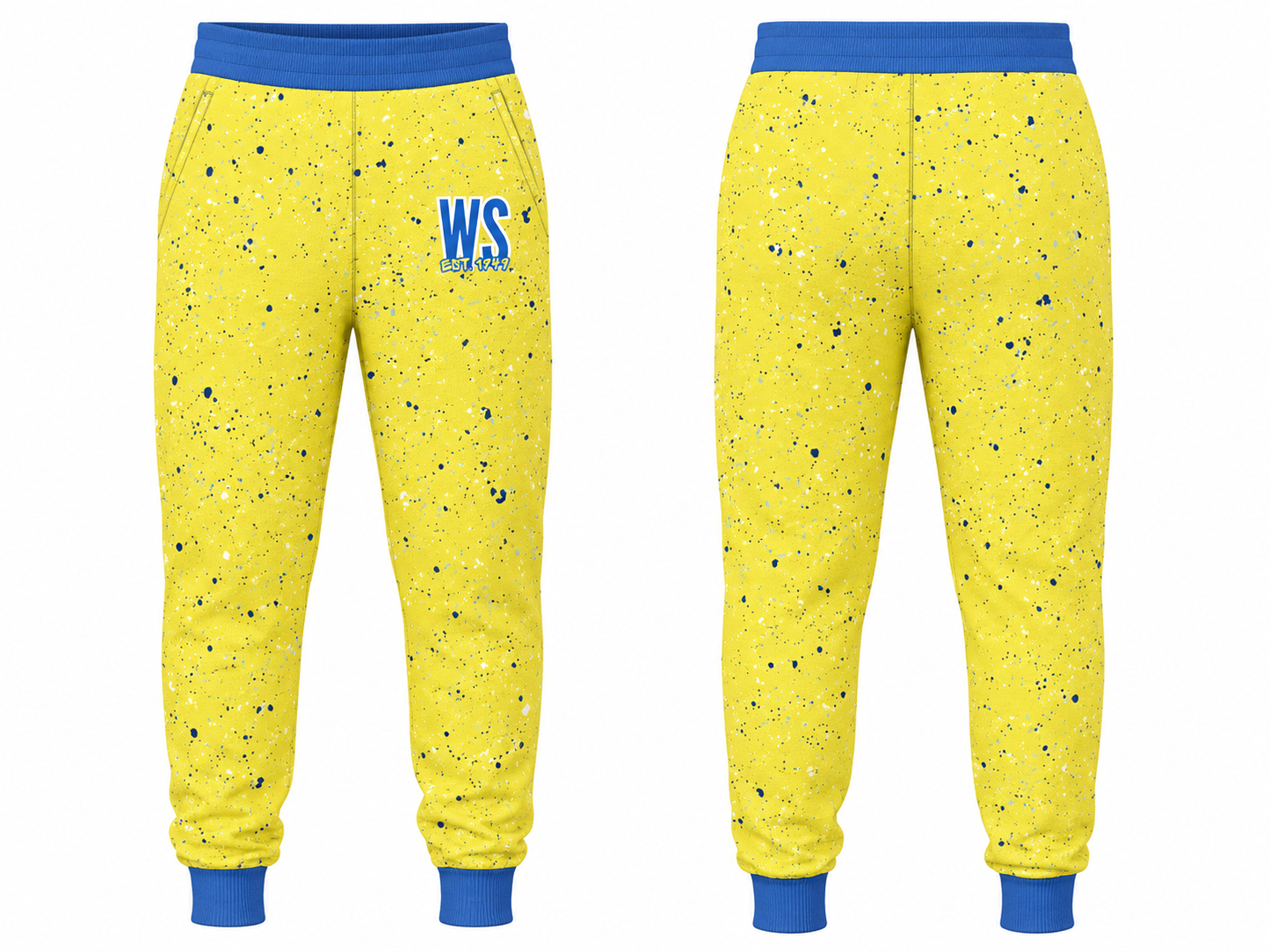 West Side x Drip league Splatter Joggers- Yellow