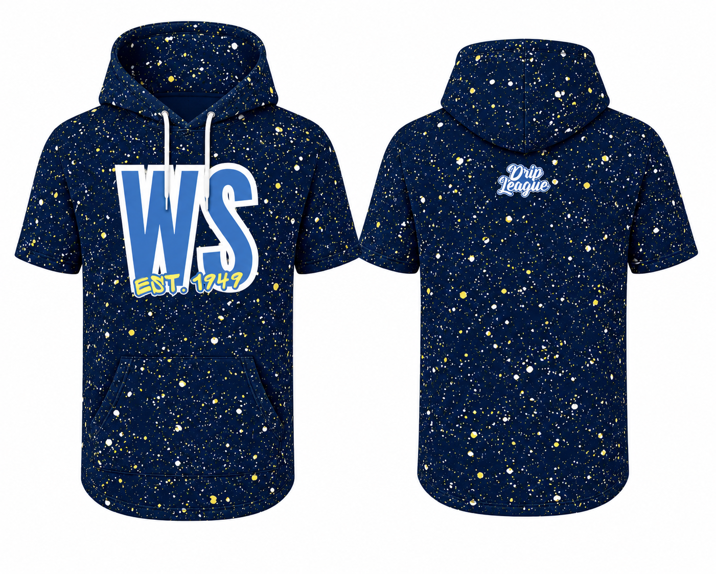 West Side x Drip league SS hoodie- Navy