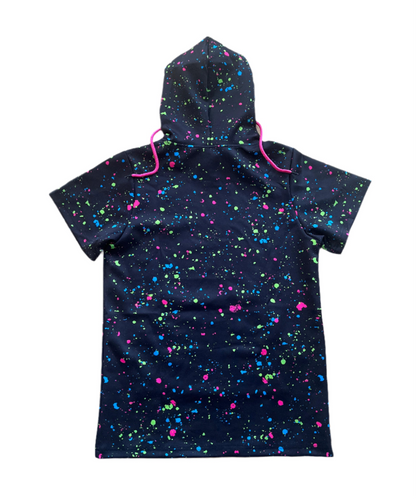 Neon Chaos Galaxy Hoodie- Black