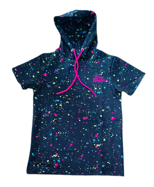 Neon Chaos Galaxy Hoodie- Black