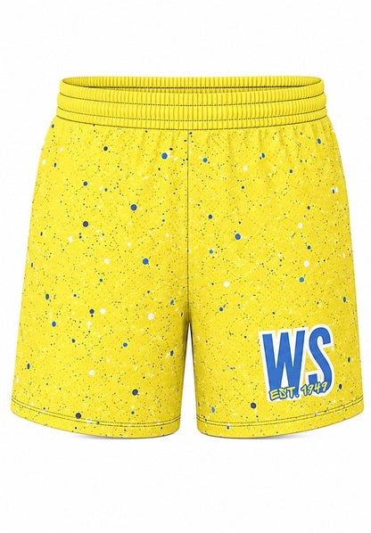 West Side x Drip league Splatter Shorts- Yellow