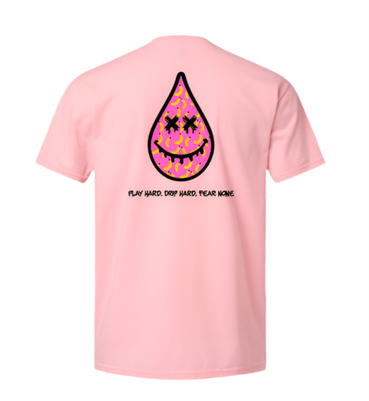 Strawberry Banana Drip Head Tee- Pink