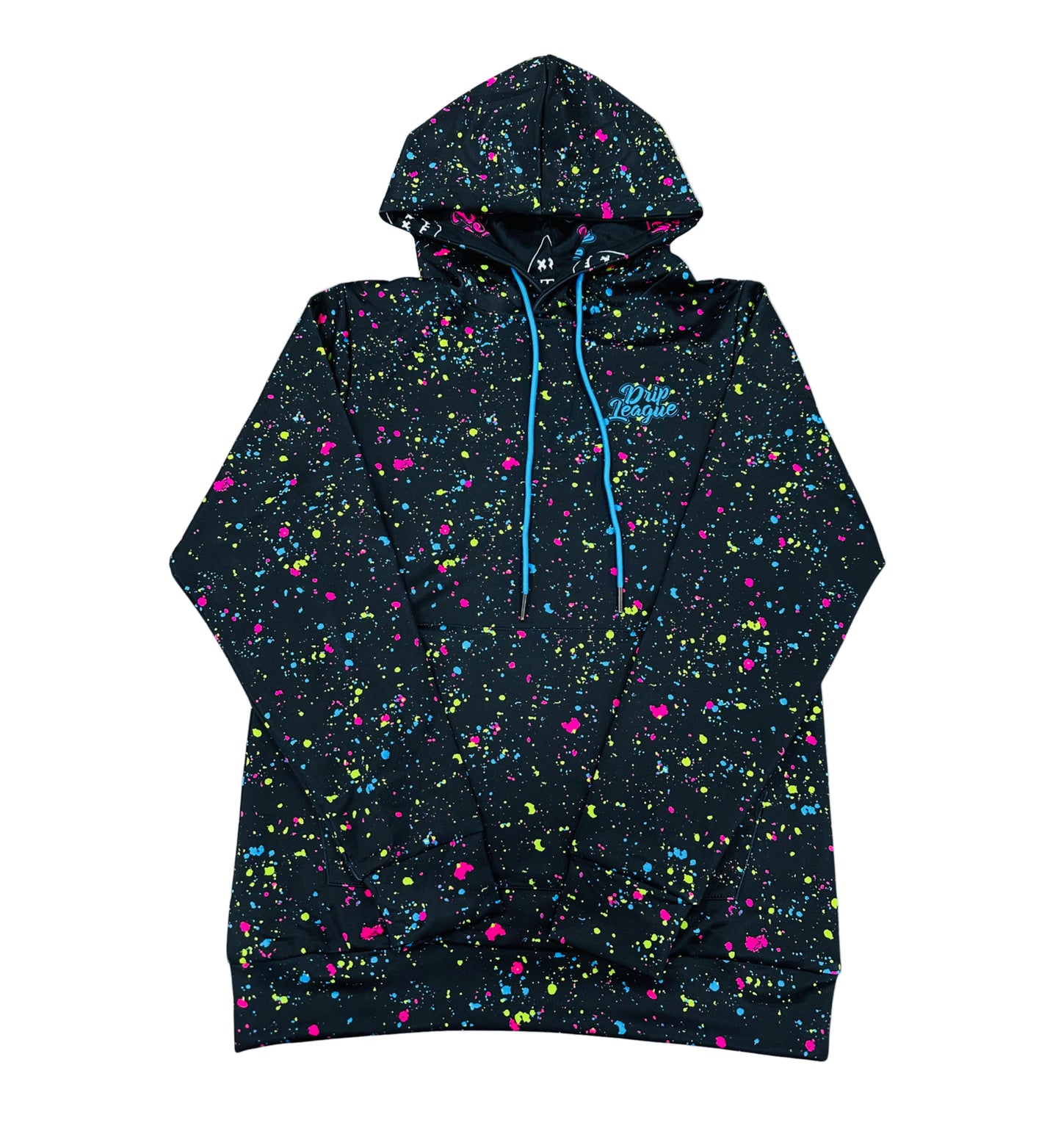 Neon Chaos™ – Electric Blue Long Sleeve Hoodie