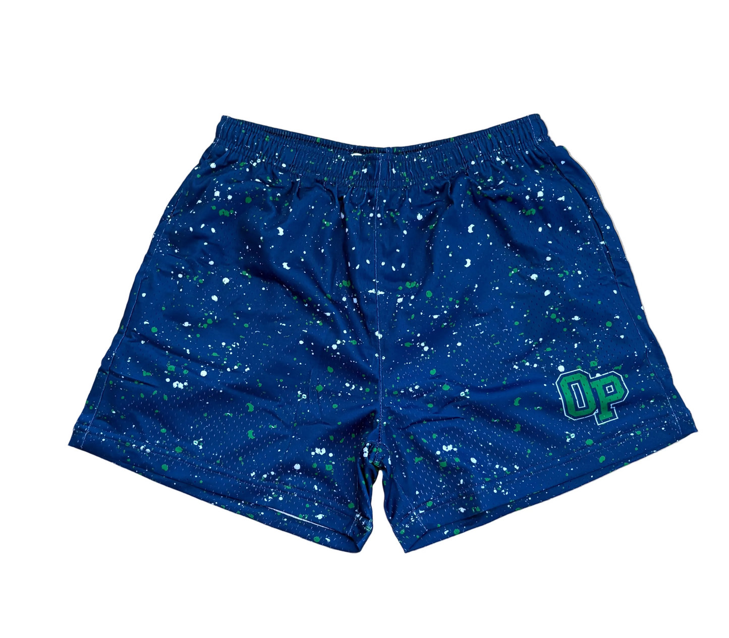 OP x Drip League- Splatter Shorts- Blue (Limited Stock)