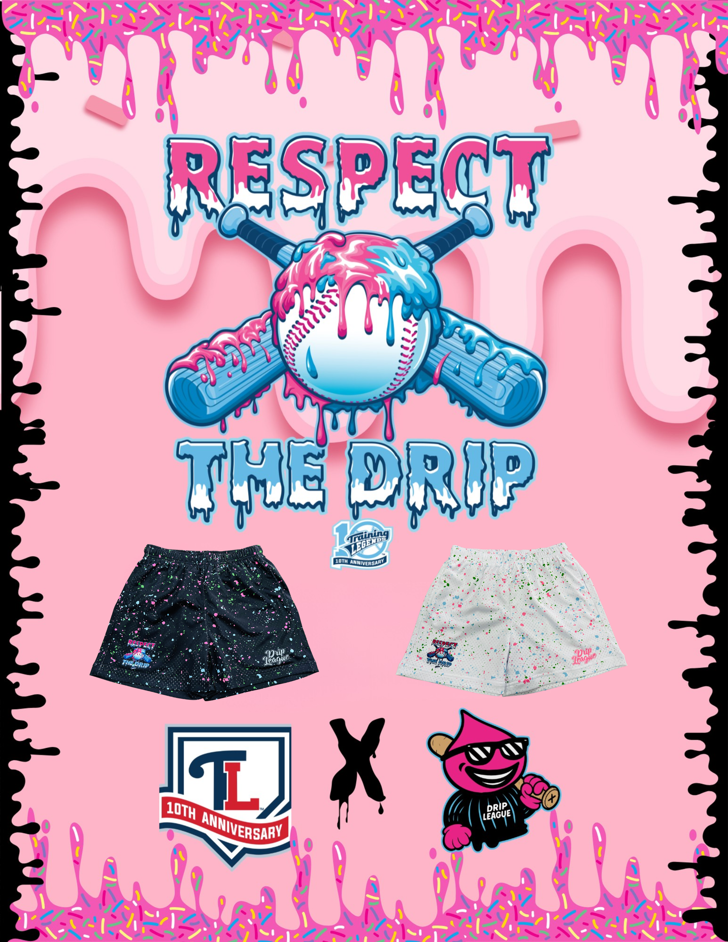 Respect The Drip! Performance Shorts- White
