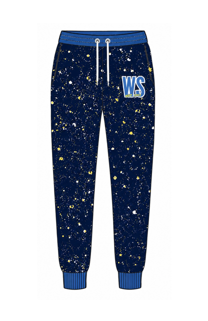 West Side x Drip league Splatter Joggers- Navy