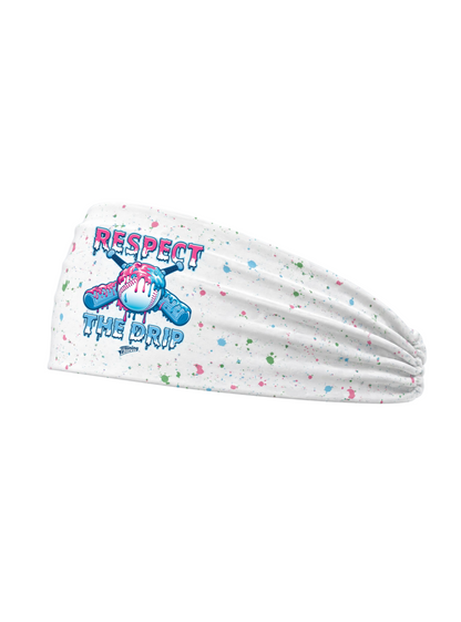 Respect the drip! Headband- white