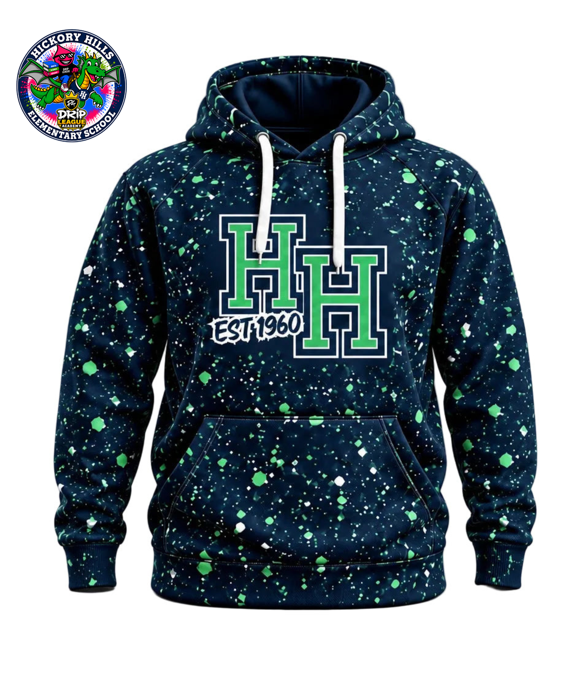 Hickory Hills x Drip League LS Hoodie- Navy