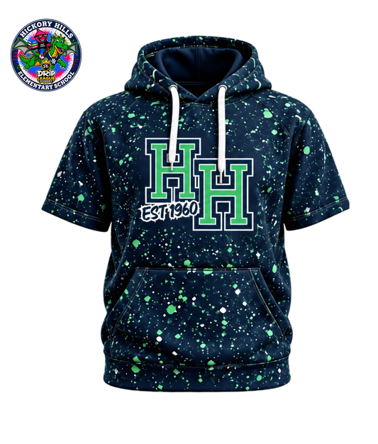 Hickory Hills x Drip League SS Hoodie- Navy