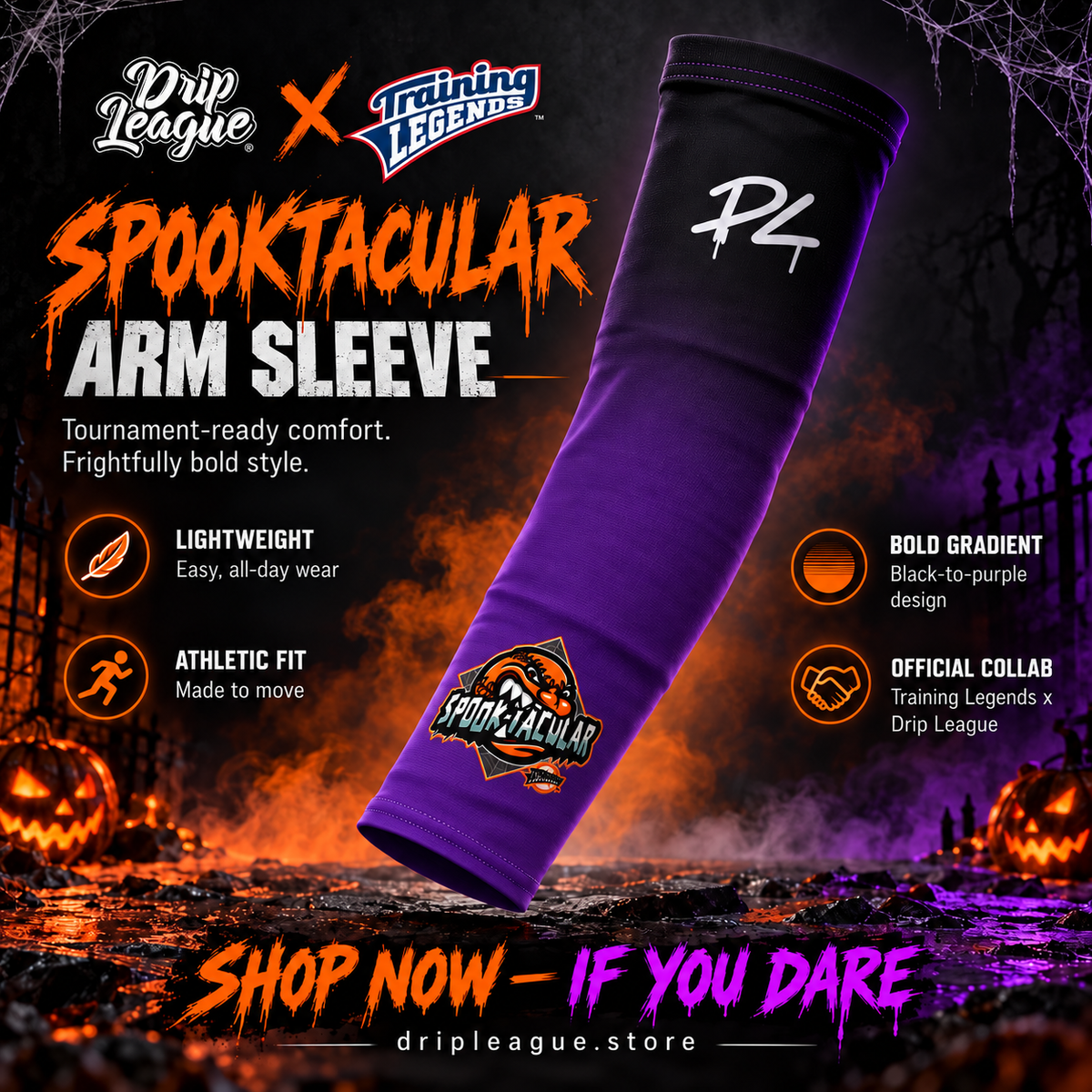 Spooktacular Performance Arm sleeve- Purple