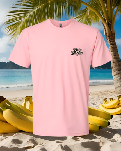 Strawberry Banana Drip Head Tee- Pink